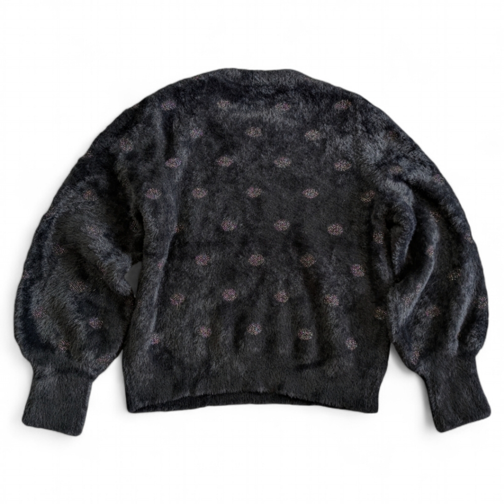 MARINE LAYER Arielle Black Metallic Funfetti Crew Neck Sweater Sz L NWT - Picture 7 of 11